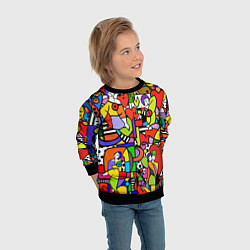 Свитшот детский Romero Britto - love collage, цвет: 3D-черный — фото 2