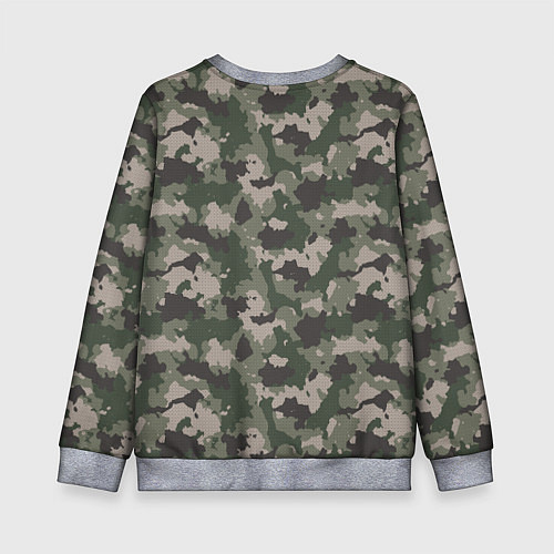 Детский свитшот Зелено-Серый Камуфляж / 3D-Меланж – фото 2