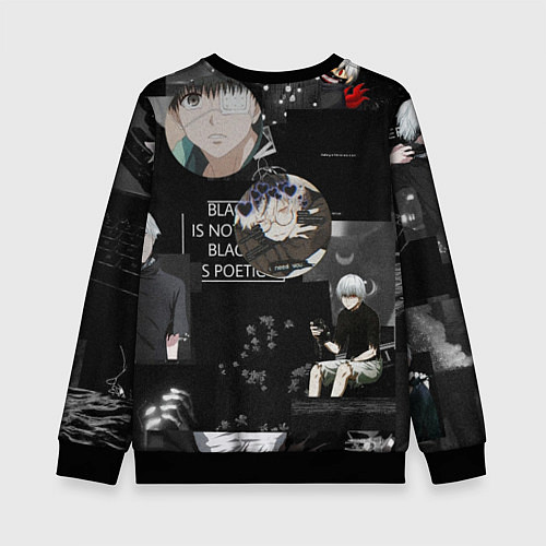 Детский свитшот Грустный Канеки Токийский Гуль Tokyo Ghoul / 3D-Черный – фото 2