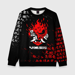 Свитшот детский CYBERPUNK SAMURAI: JAPAN STYLE, цвет: 3D-черный