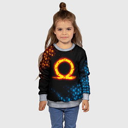 Свитшот детский GOD OF WAR CRATOS FIRE SYMBOL RUNE, цвет: 3D-меланж — фото 2