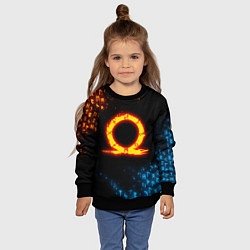 Свитшот детский GOD OF WAR CRATOS FIRE SYMBOL RUNE, цвет: 3D-черный — фото 2