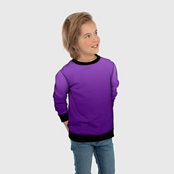 Свитшот детский Красивый фиолетовый градиент, цвет: 3D-черный — фото 2