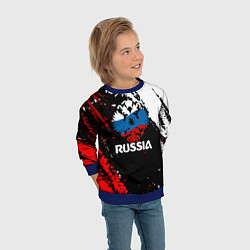 Свитшот детский Russia Герб в цвет Флага, цвет: 3D-синий — фото 2