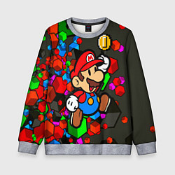 Свитшот детский Super Mario Cubes 2022, цвет: 3D-меланж