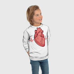 Свитшот детский Анатомия сердца, цвет: 3D-белый — фото 2