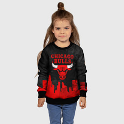 Свитшот детский Chicago Bulls, Чикаго Буллз Город, цвет: 3D-черный — фото 2