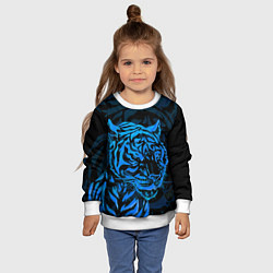 Свитшот детский Голубой тигр Blue, цвет: 3D-белый — фото 2