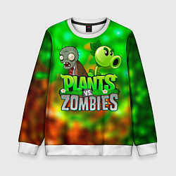 Детский свитшот Plants vs Zombies горохострел и зомби