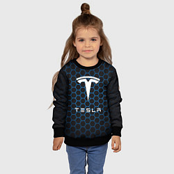Свитшот детский Tesla Соты, цвет: 3D-черный — фото 2