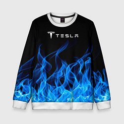 Свитшот детский Tesla Fire, цвет: 3D-белый