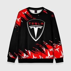 Свитшот детский Tesla - Logo Sport Auto, цвет: 3D-черный