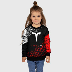 Свитшот детский Tesla - Logo Pattern, цвет: 3D-черный — фото 2