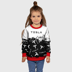 Свитшот детский Tesla - Black & White, цвет: 3D-красный — фото 2