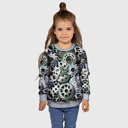 Свитшот детский Стимпанк шестеренки Steampunk, цвет: 3D-меланж — фото 2