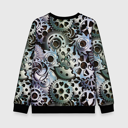 Детский свитшот Стимпанк шестеренки Steampunk / 3D-Черный – фото 2