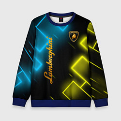 Свитшот детский Lamborghini - Неоновые фигуры, цвет: 3D-синий