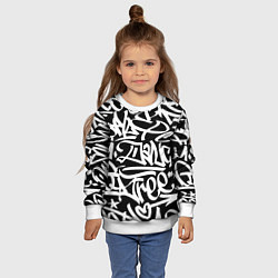 Свитшот детский КРУТОЕ ГРАФФИТИ Я РЭПЕР, цвет: 3D-белый — фото 2