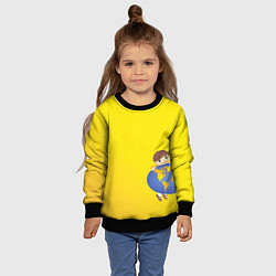 Свитшот детский Мальчик из советского Атласа Мир, цвет: 3D-черный — фото 2