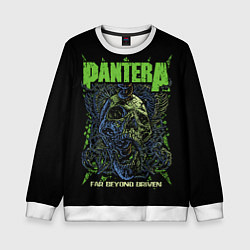 Свитшот детский Pantera green череп, цвет: 3D-белый