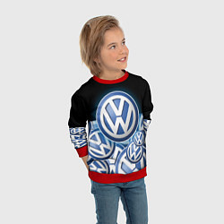 Свитшот детский Volkswagen Большое лого паттерн, цвет: 3D-красный — фото 2