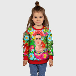 Свитшот детский Фрида Кало Мексика Художник Феминист 3D, цвет: 3D-красный — фото 2