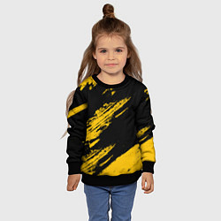 Свитшот детский BLACK AND YELLOW GRUNGE ГРАНЖ, цвет: 3D-черный — фото 2