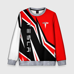 Детский свитшот ТЕСЛА - КРАСНЫЙ СПОРТИВНЫЙ
