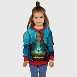 Свитшот детский Vi girl cyberpunk 2077, цвет: 3D-красный — фото 2