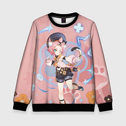 Свитшот детский Cute Diona Genshin Impact, цвет: 3D-черный