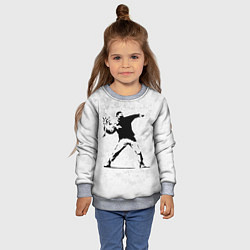 Свитшот детский BANKSY БУНТ RIOT БЭНКСИ, цвет: 3D-меланж — фото 2