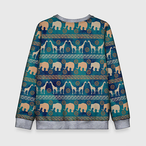 Детский свитшот Жирафы и слоны / 3D-Меланж – фото 2