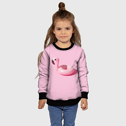 Свитшот детский Flamingos Розовый фламинго, цвет: 3D-черный — фото 2