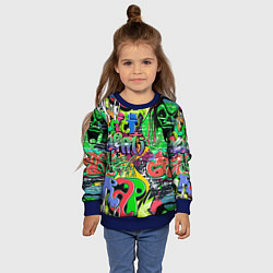 Свитшот детский Граффити с черепами, цвет: 3D-синий — фото 2