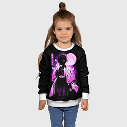 Свитшот детский Шинобу Кочо силуэт Клинок рассекающего демона, цвет: 3D-белый — фото 2