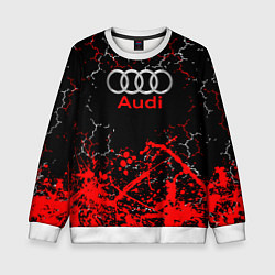Свитшот детский AUDI АУДИ брызги, цвет: 3D-белый