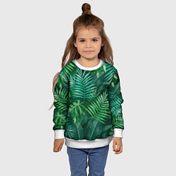 Свитшот детский Tropical plants pattern, цвет: 3D-белый — фото 2