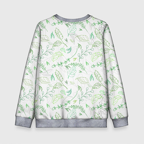 Детский свитшот Хаос из зелёных веток и листьев / 3D-Меланж – фото 2