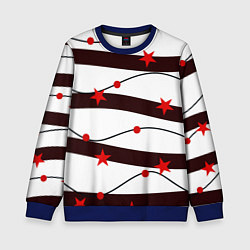 Свитшот детский Красные Звезды На Волнах, цвет: 3D-синий