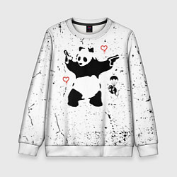 Свитшот детский BANKSY БЭНКСИ панда, цвет: 3D-белый