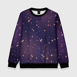Свитшот детский Звездное ночное небо Галактика Космос, цвет: 3D-черный