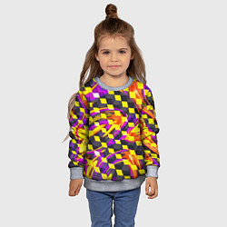 Свитшот детский Черно-желтые кубы, цвет: 3D-меланж — фото 2
