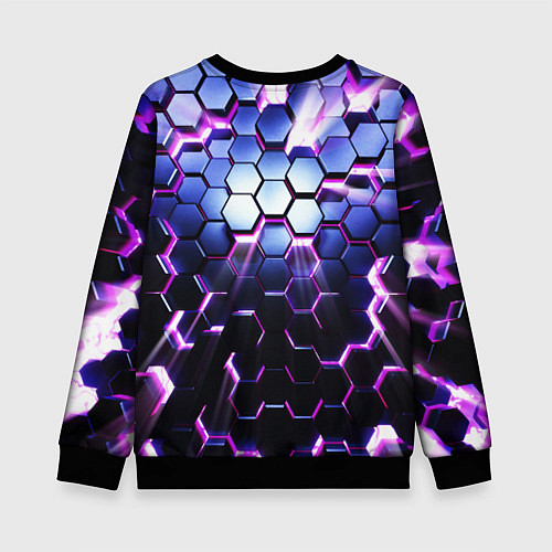 Детский свитшот Соты - 3d / 3D-Черный – фото 2