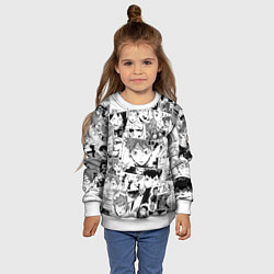Свитшот детский Волейбол!! pattern, цвет: 3D-белый — фото 2