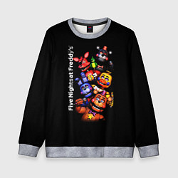 Свитшот детский Five Nights at Freddys - FNAF - персонажи игры, цвет: 3D-меланж