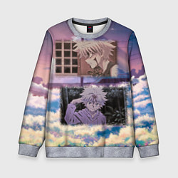 Свитшот детский Киллуа Золдик Хантер х Хантер, цвет: 3D-меланж