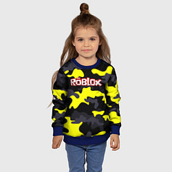 Свитшот детский Roblox Камуфляж Чёрно-Жёлтый, цвет: 3D-синий — фото 2
