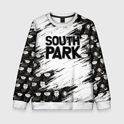 Свитшот детский Южный парк - персонажи и логотип South Park, цвет: 3D-белый