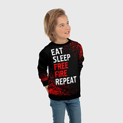 Свитшот детский Eat Sleep Free Fire Repeat Арт, цвет: 3D-черный — фото 2