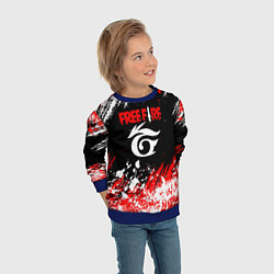 Свитшот детский Free Fire брызги красок, цвет: 3D-синий — фото 2
